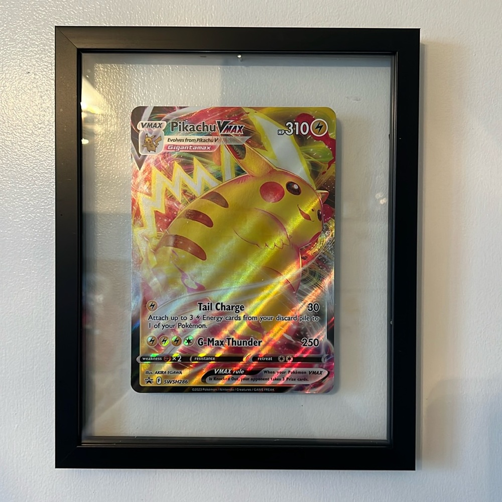 Pokémon 151 pikachu large card framed authentic sword and shield collection
